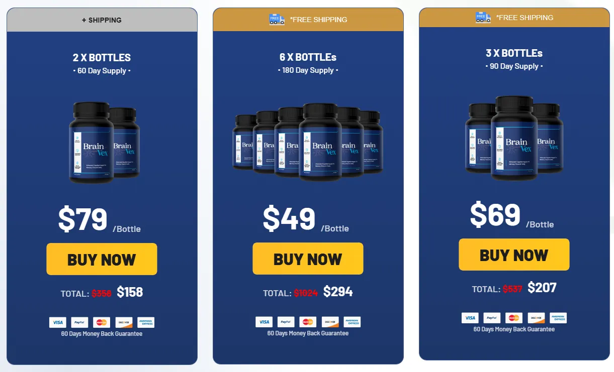 BrainVex bottle, product image from the official website